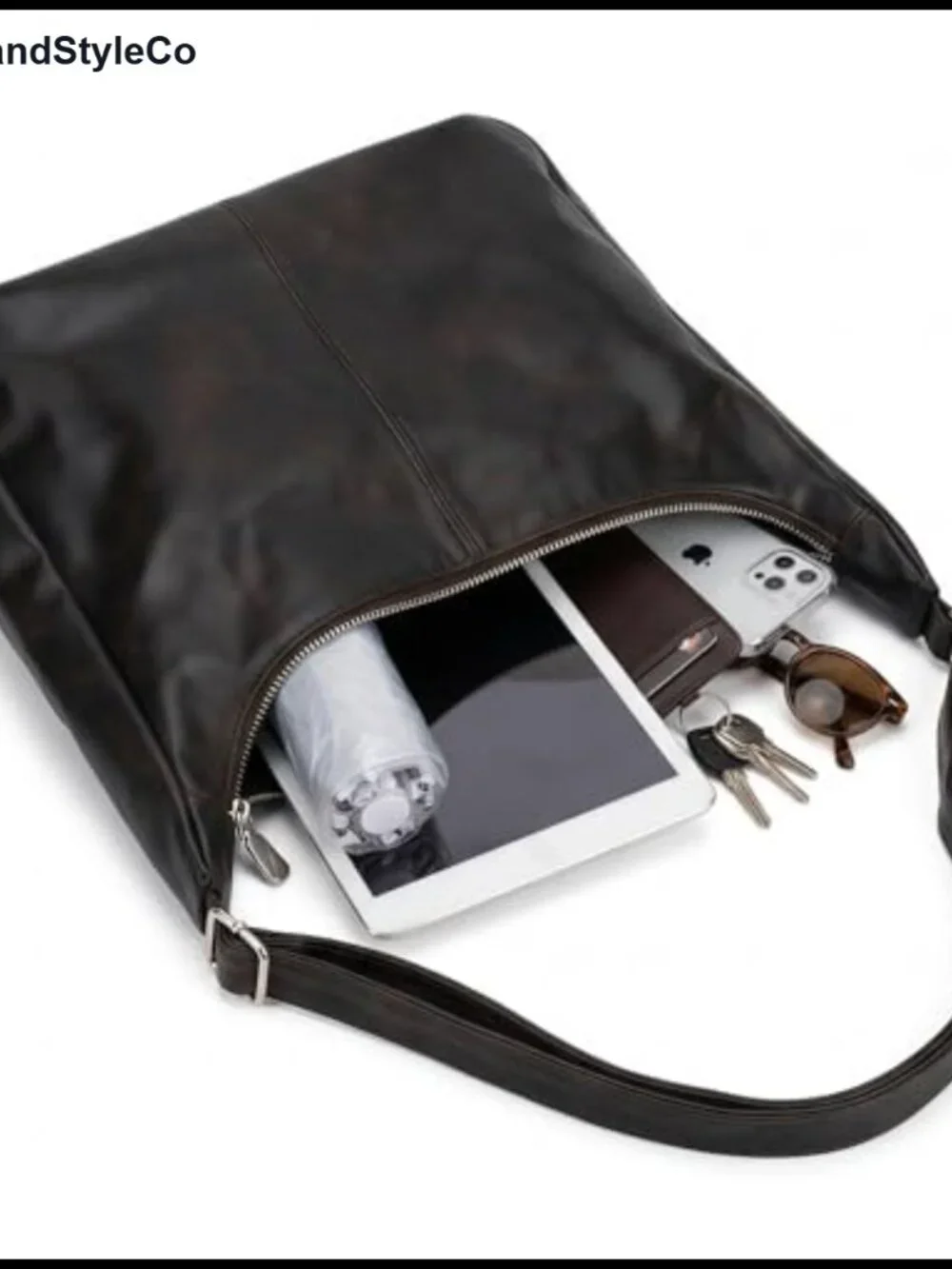 PU Leather Hobo Tote Bag Adjustable Strap Crossbody Shoulder Handbag